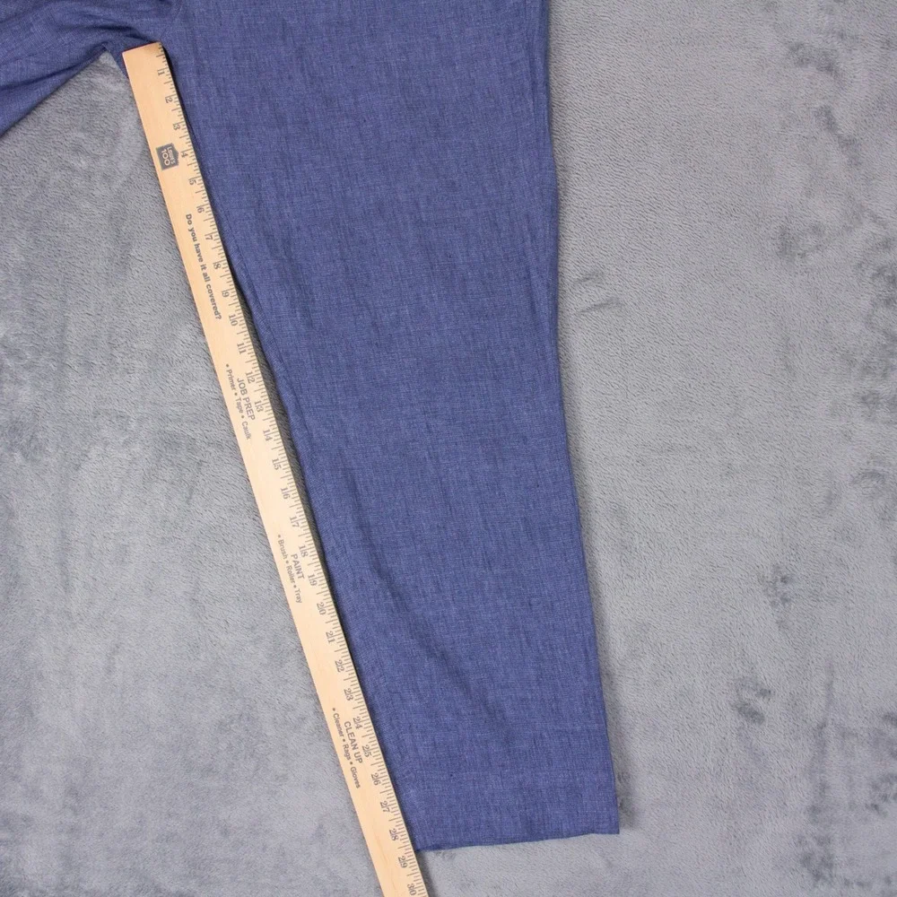 Bonobos Mens 38 Athletic Fit Blue Linen Lanificio Campore Italian Pants Trousers